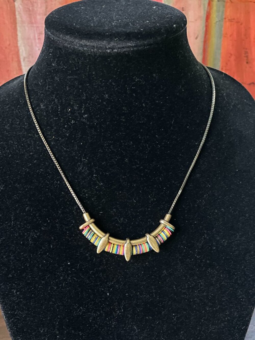 Stella & Dot Wanderer Brass Tone Beaded Statement Necklace
